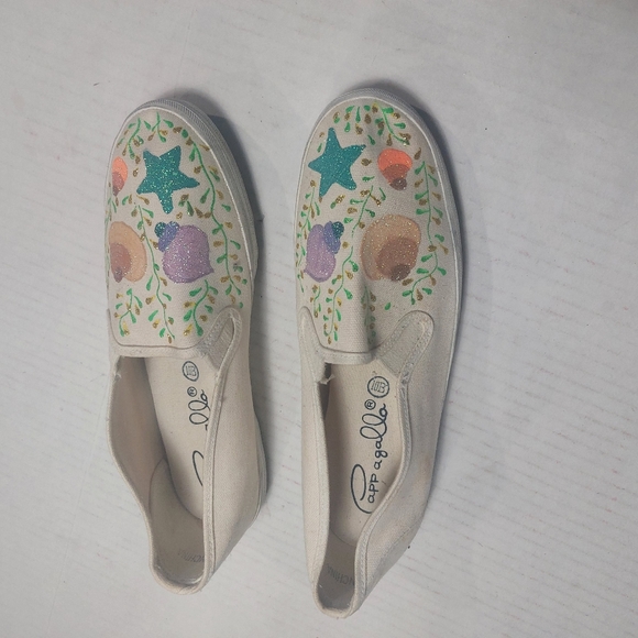 Women's Floral Design Slip-on Sneakers Size 10 - Picture 7 of 10